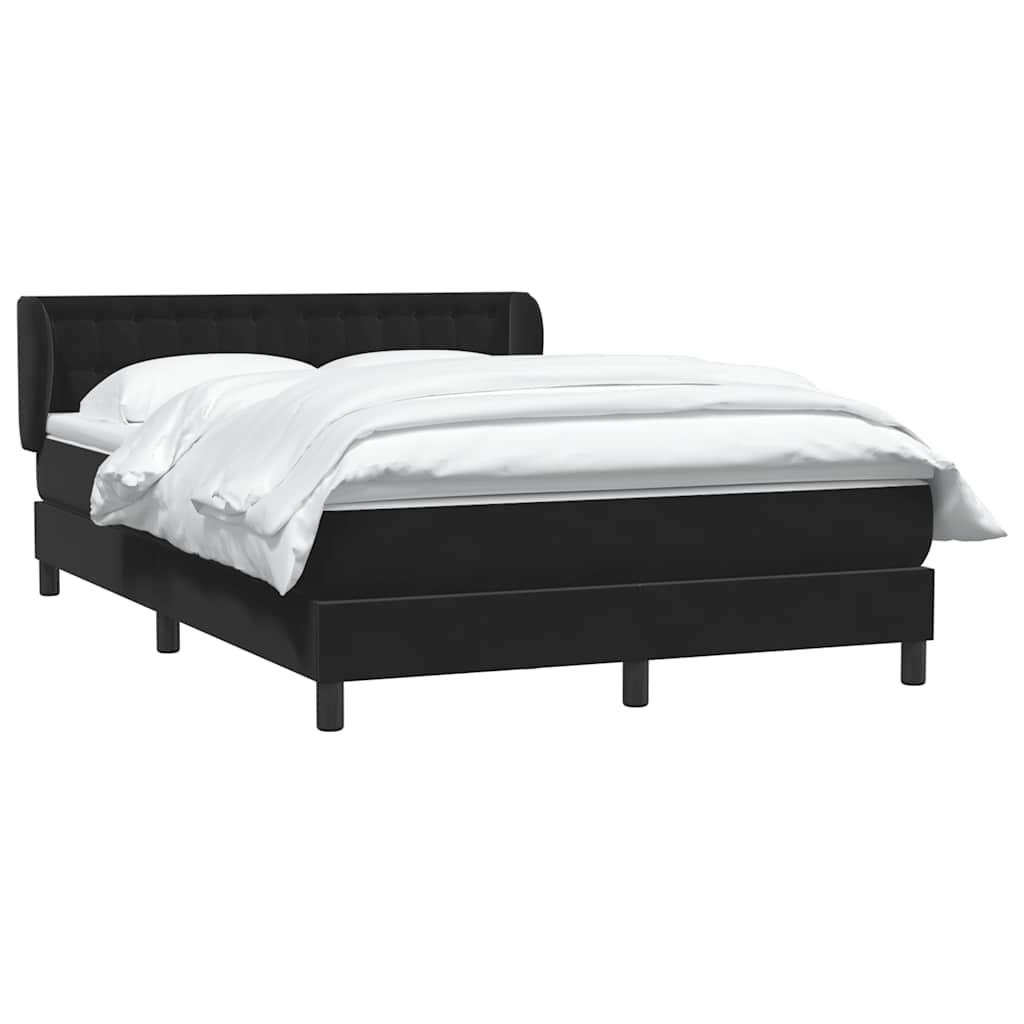 Boxspring met matras fluweel zwart 140x210 cm – afbeelding 3