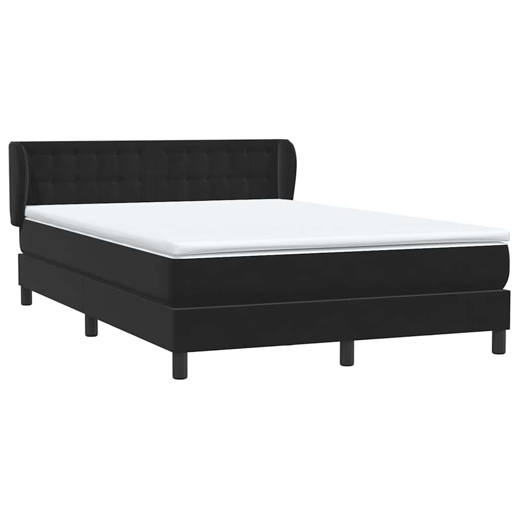 Boxspring met matras fluweel zwart 140x210 cm – afbeelding 4