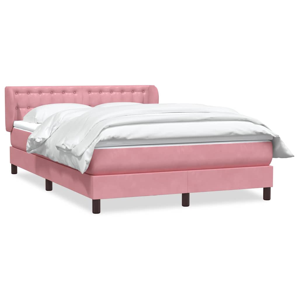Boxspring met matras fluweel roze 140x210 cm – afbeelding 2