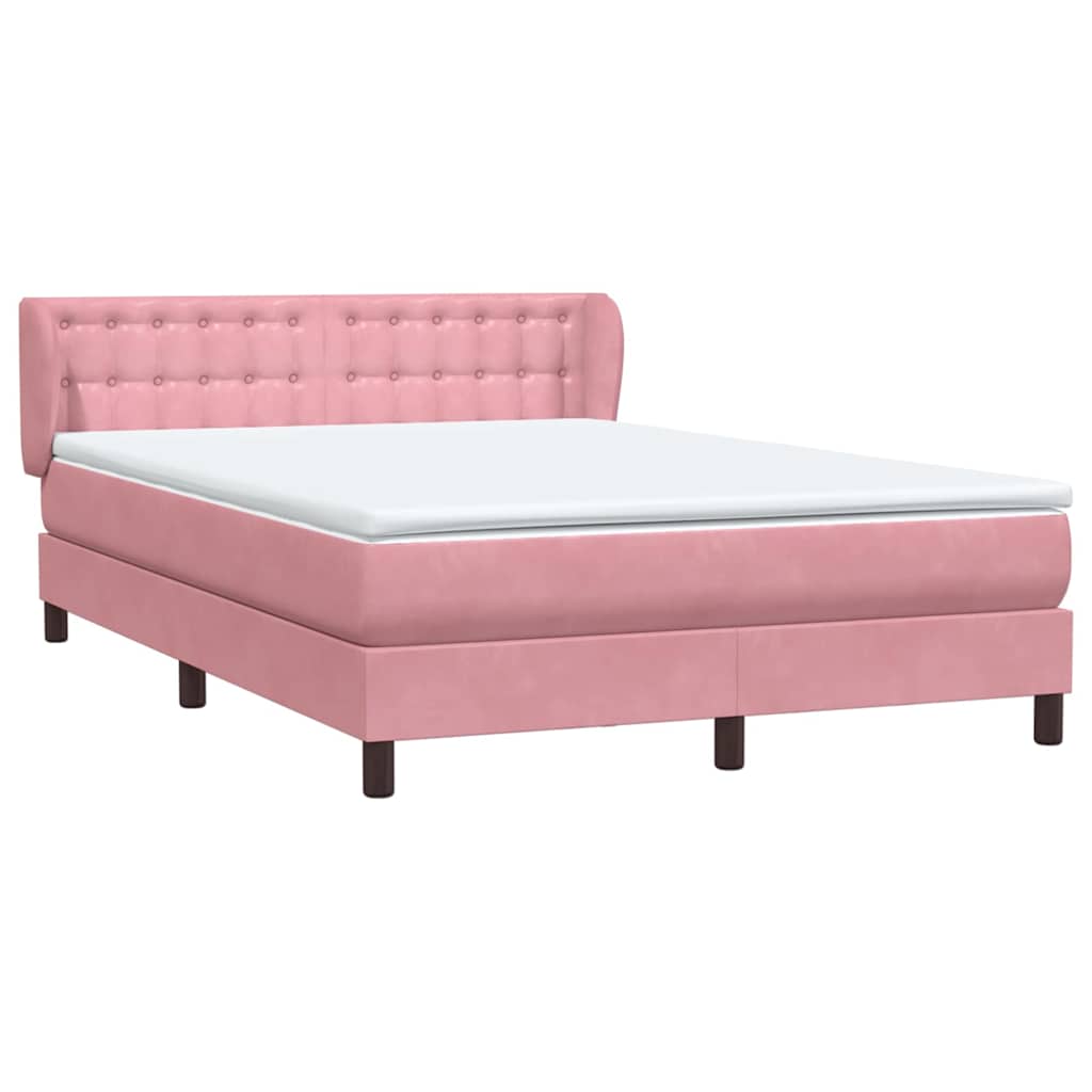Boxspring met matras fluweel roze 140x210 cm – afbeelding 4