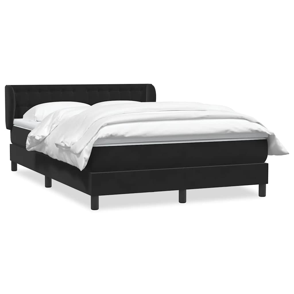Boxspring met matras fluweel zwart 160x210 cm – afbeelding 2