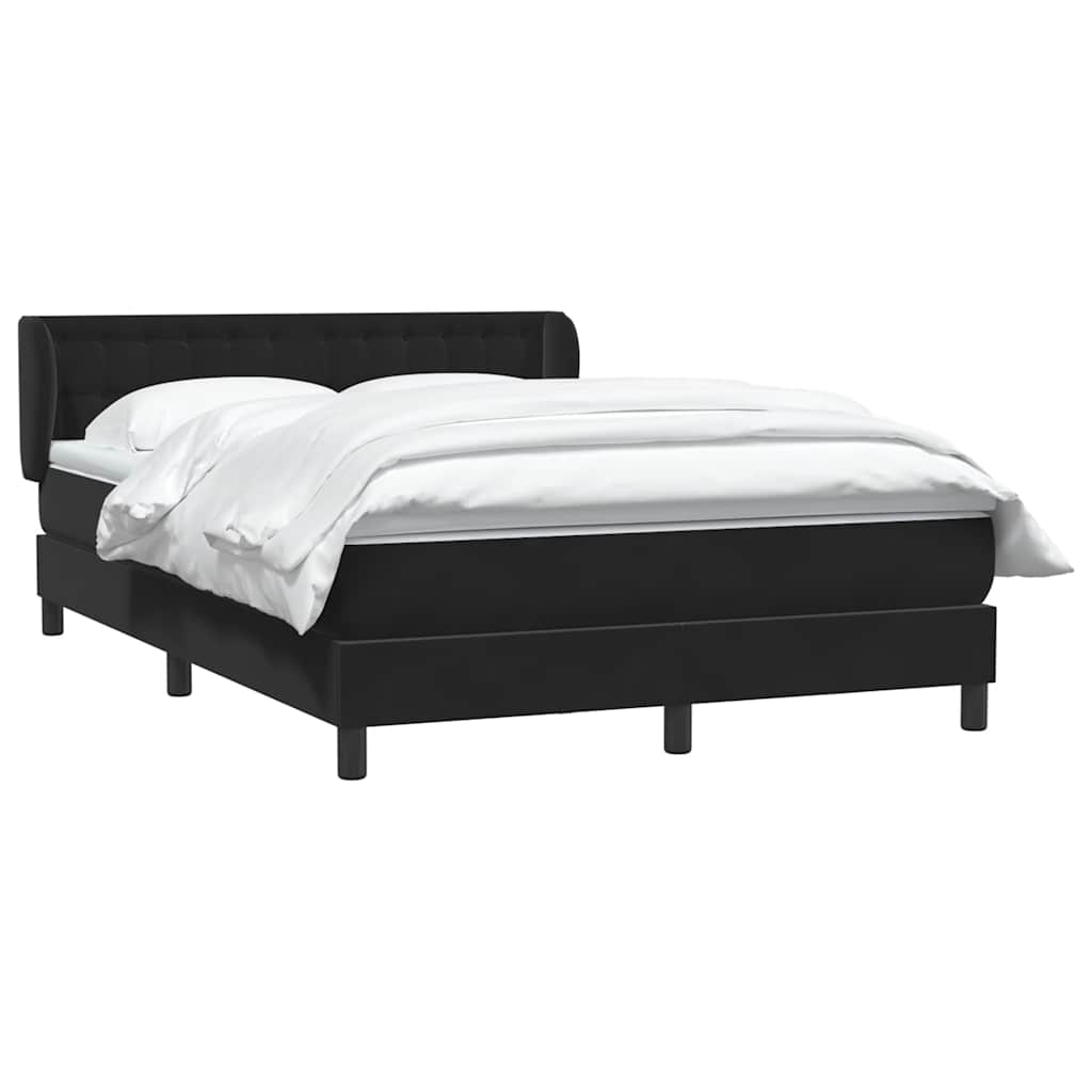 Boxspring met matras fluweel zwart 160x210 cm – afbeelding 3