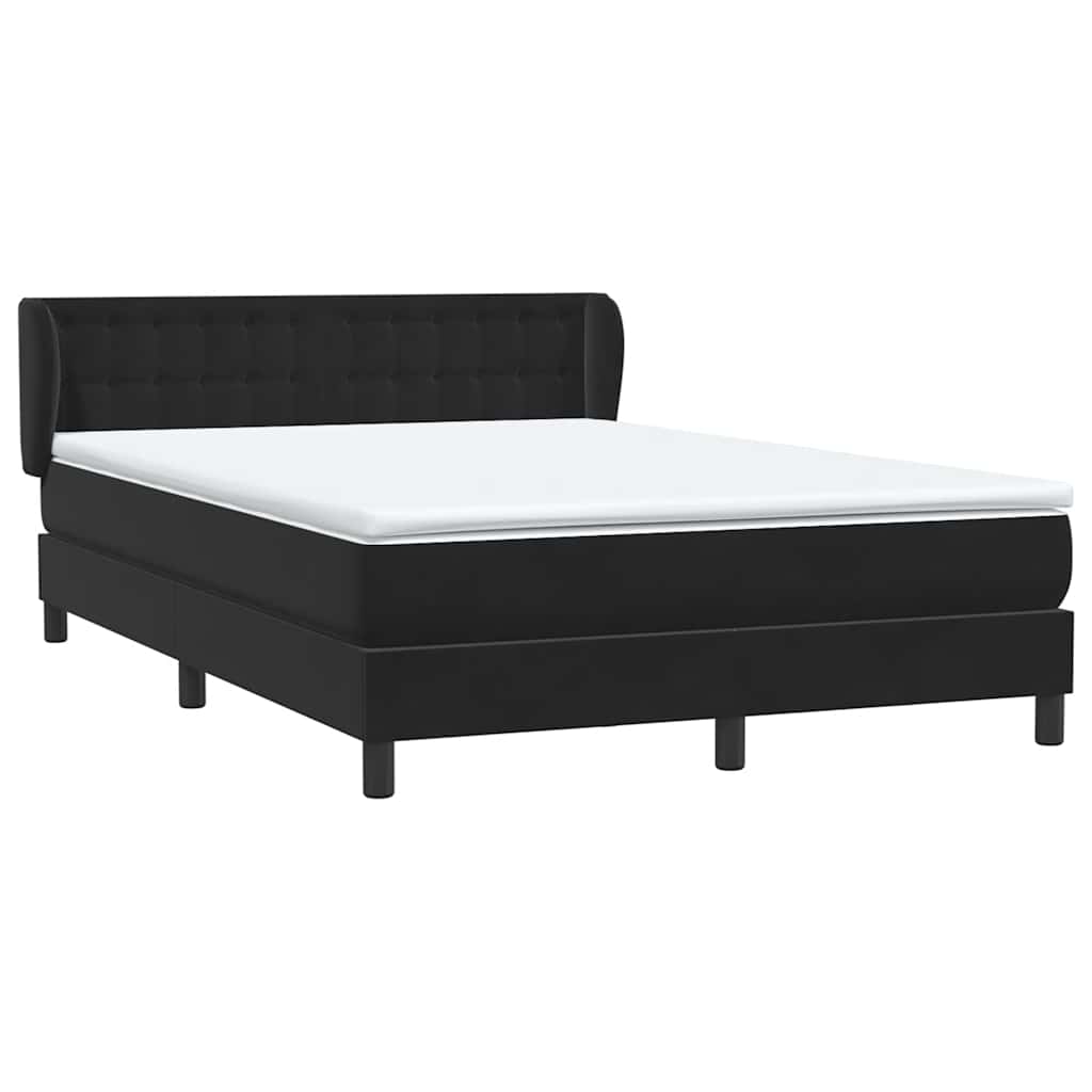 Boxspring met matras fluweel zwart 160x210 cm – afbeelding 4