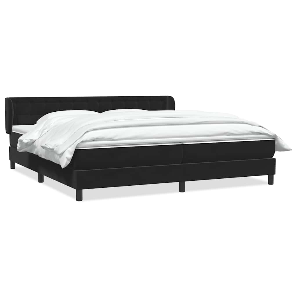 Boxspring met matrassen fluweel zwart 180x210 cm – afbeelding 2
