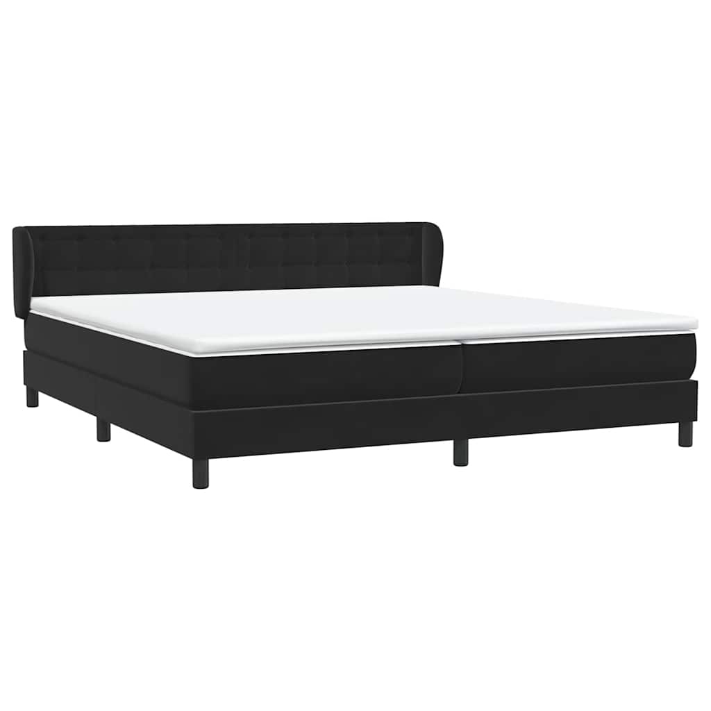 Boxspring met matrassen fluweel zwart 180x210 cm – afbeelding 4
