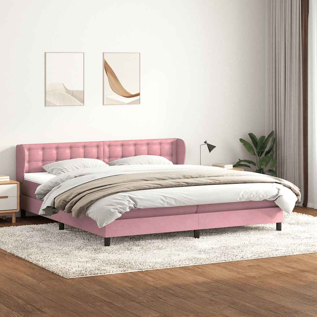 Boxspring met matrassen fluweel roze 180x210 cm – afbeelding 1