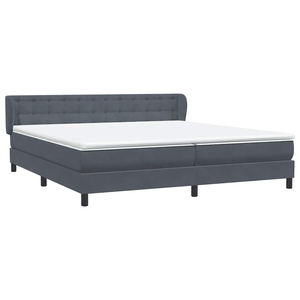 Boxspring met matrassen fluweel donkergrijs 200x210 cm – afbeelding 4