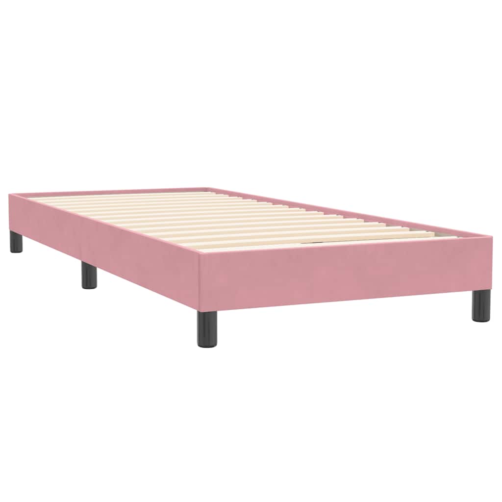 Boxspring met matras fluweel roze 90x220 cm – afbeelding 5