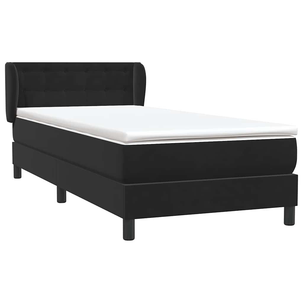 Boxspring met matras fluweel zwart 100x220 cm – afbeelding 4