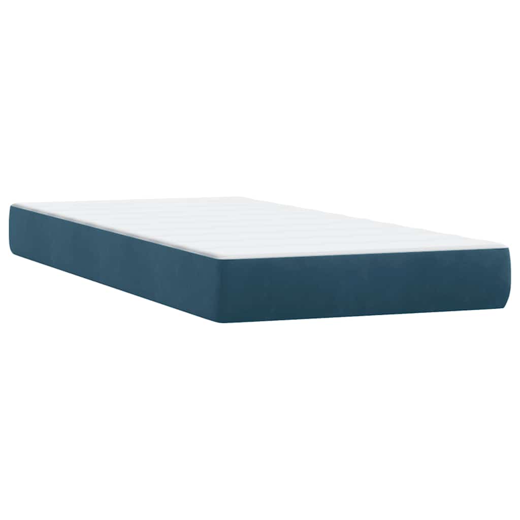 Boxspring met matras fluweel donkerblauw 100x220 cm – afbeelding 6