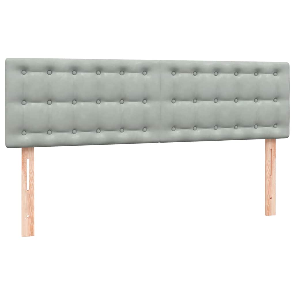 Boxspring met matras fluweel lichtgrijs 140x220 cm – afbeelding 7