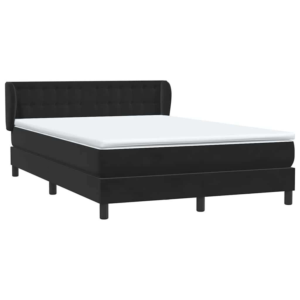Boxspring met matras fluweel zwart 140x220 cm – afbeelding 4