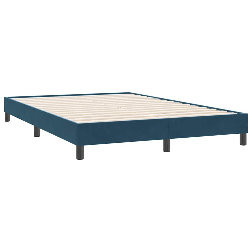 Boxspring met matras fluweel donkerblauw 140x220 cm – afbeelding 5