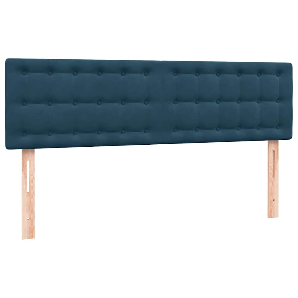 Boxspring met matras fluweel donkerblauw 140x220 cm – afbeelding 7
