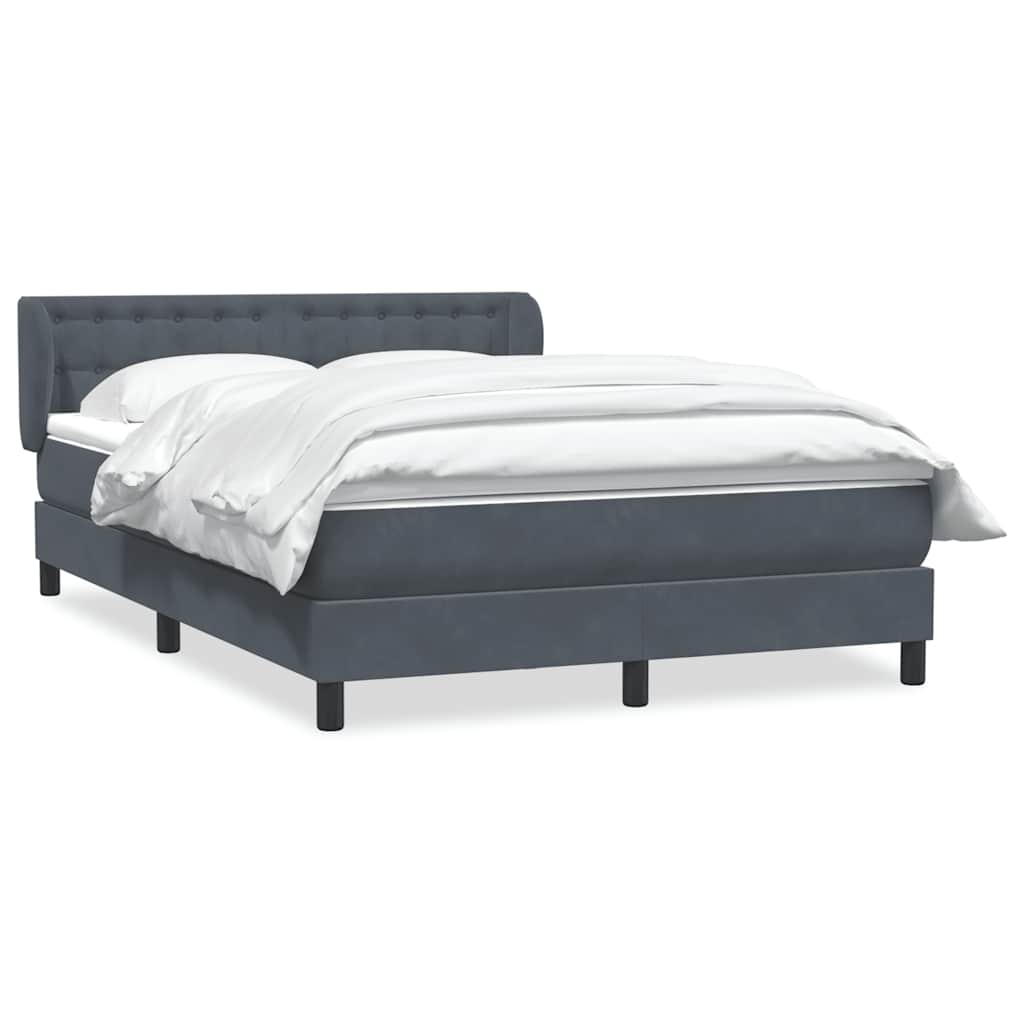 Boxspring met matras fluweel donkergrijs 160x220 cm – afbeelding 2
