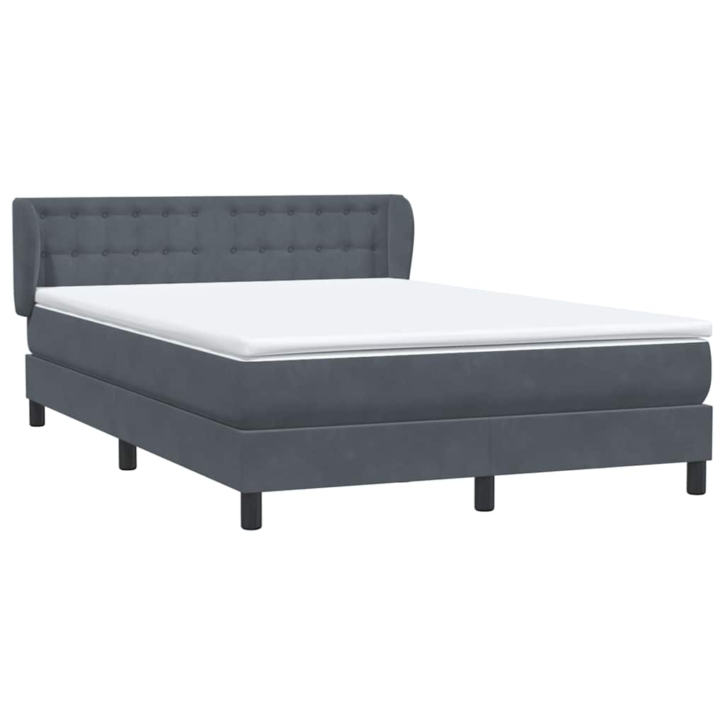 Boxspring met matras fluweel donkergrijs 160x220 cm – afbeelding 4