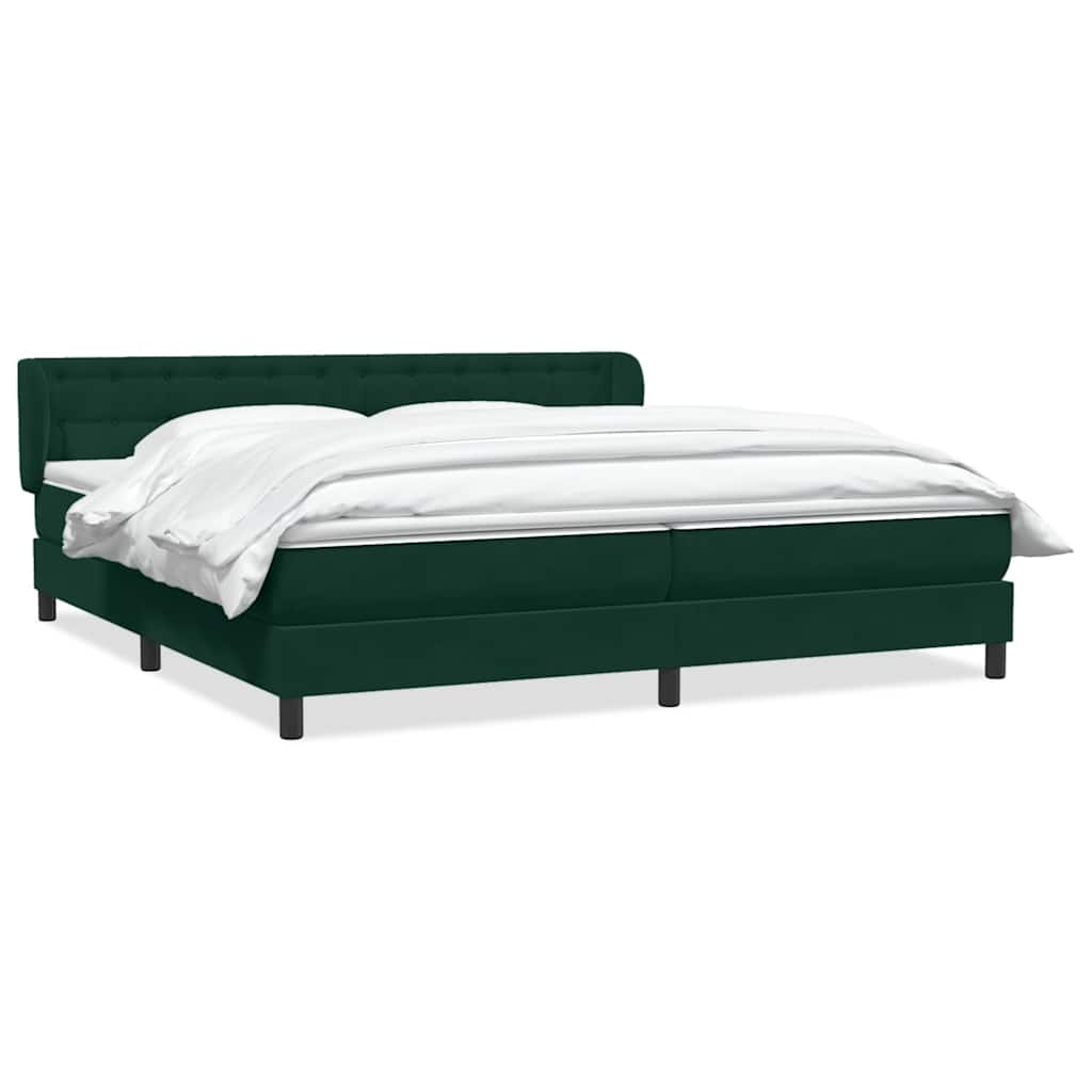 Boxspringbed met matrassen 180x220 cm fluweel donkergroen – afbeelding 2