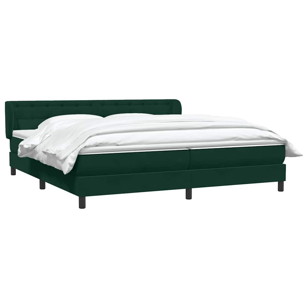 Boxspringbed met matrassen 180x220 cm fluweel donkergroen – afbeelding 3
