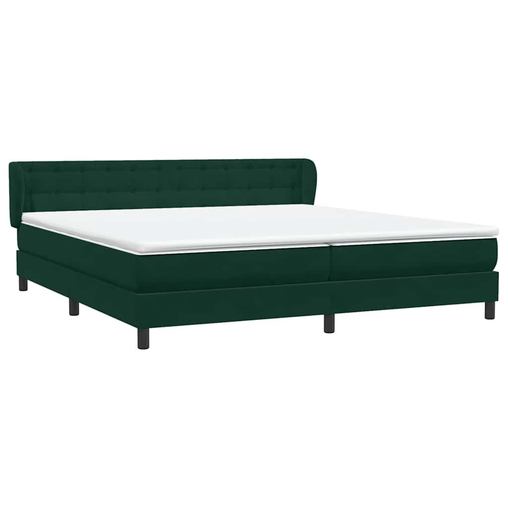 Boxspringbed met matrassen 180x220 cm fluweel donkergroen – afbeelding 4