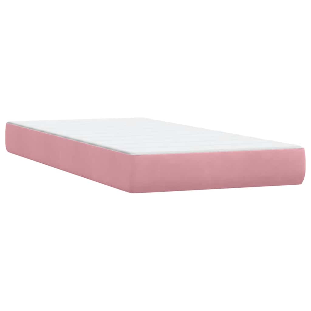 Boxspringbed met matrassen 180x220 cm fluweel roze – afbeelding 6