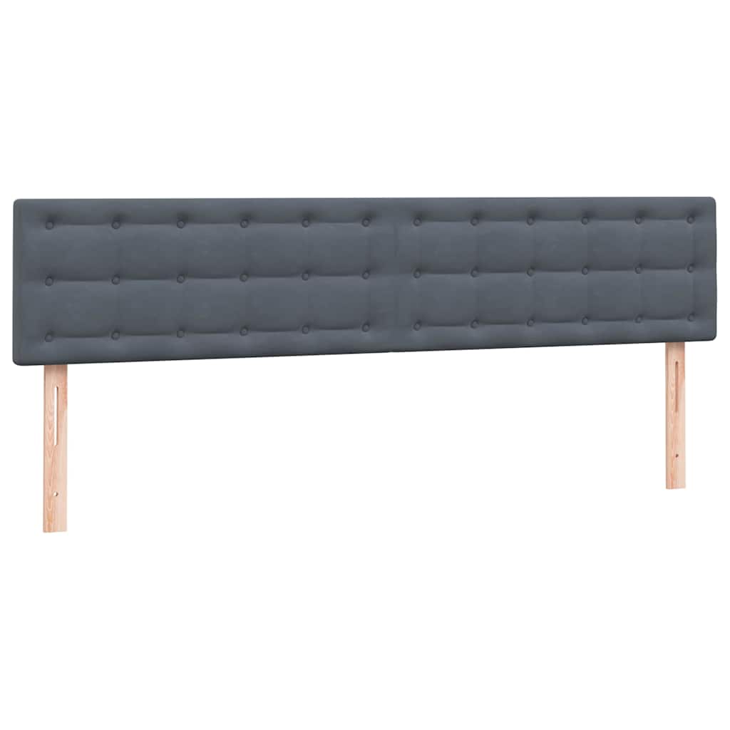 Bed boxspring met matrassen 200x220 cm fluweel donkergrijs – afbeelding 7