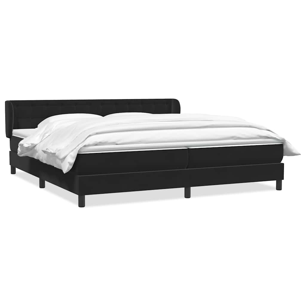 Boxspringbed met matrassen 200x220 cm fluweel zwart – afbeelding 2