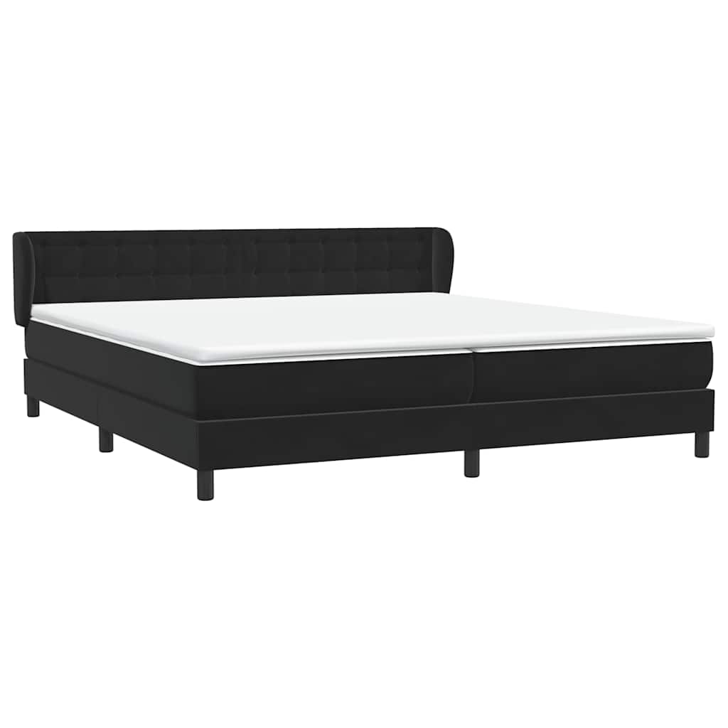 Boxspringbed met matrassen 200x220 cm fluweel zwart – afbeelding 4