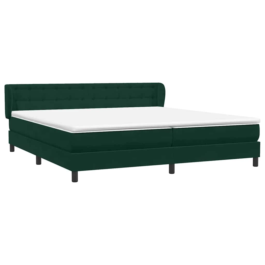 Boxspringbed met matrassen 200x220 cm fluweel donkergroen – afbeelding 4