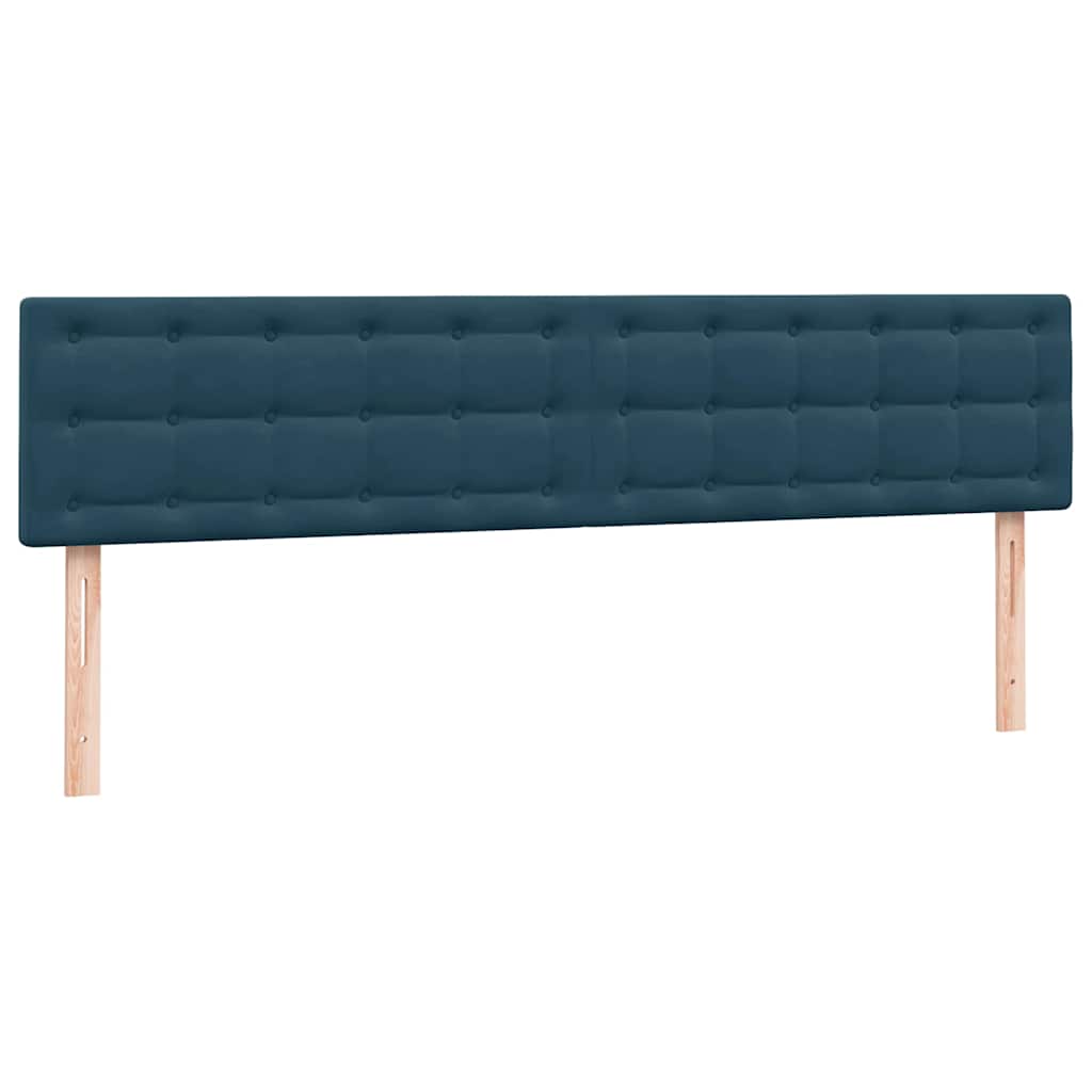 Boxspringbed met matrassen 200x220 cm fluweel donkerblauw – afbeelding 7