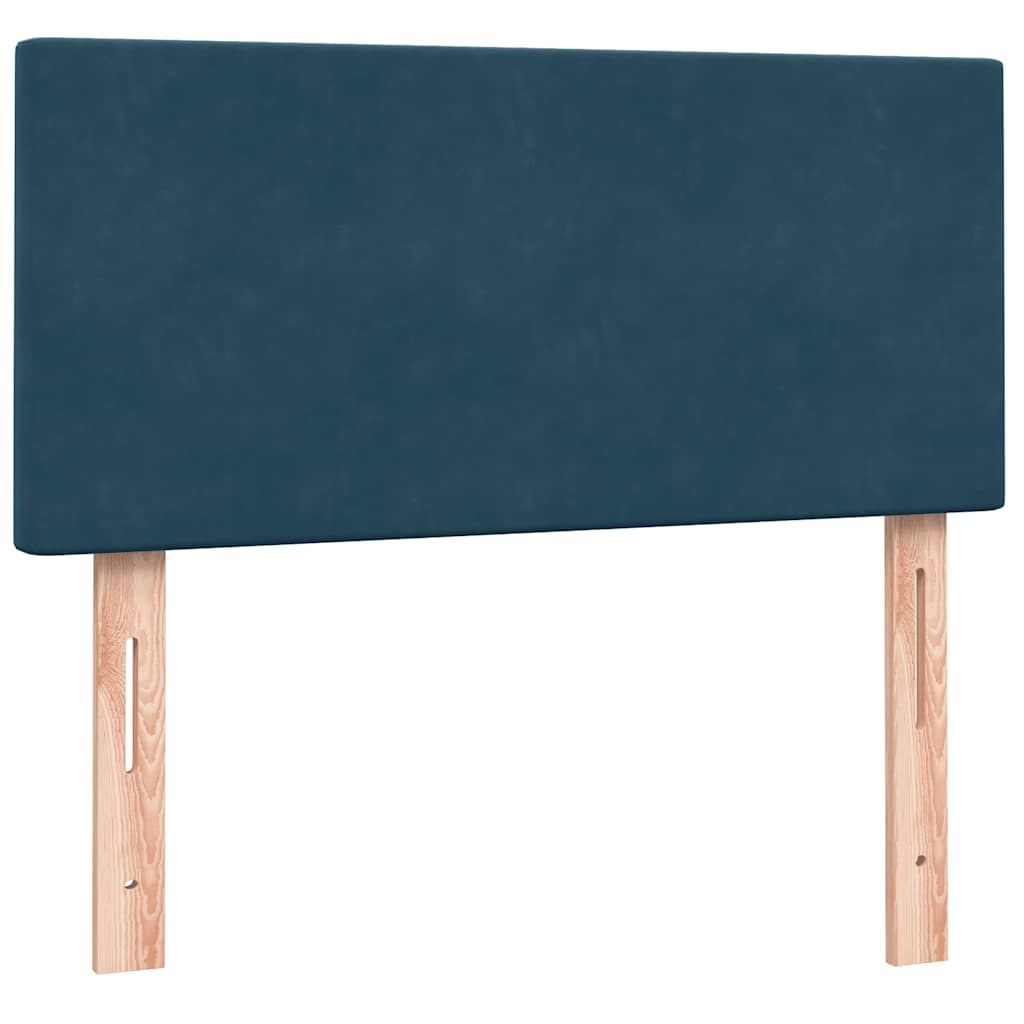 Boxspring met matras fluweel donkerblauw 80x210 cm – afbeelding 7