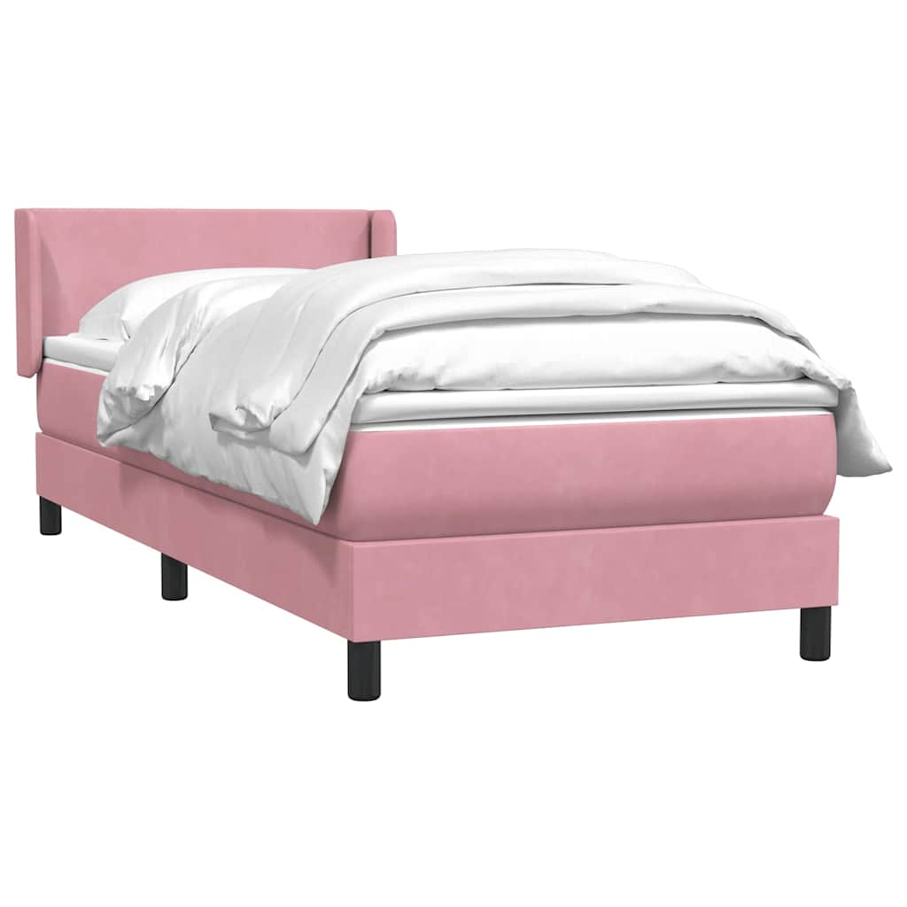 Boxspring met matras fluweel roze 80x210 cm – afbeelding 3