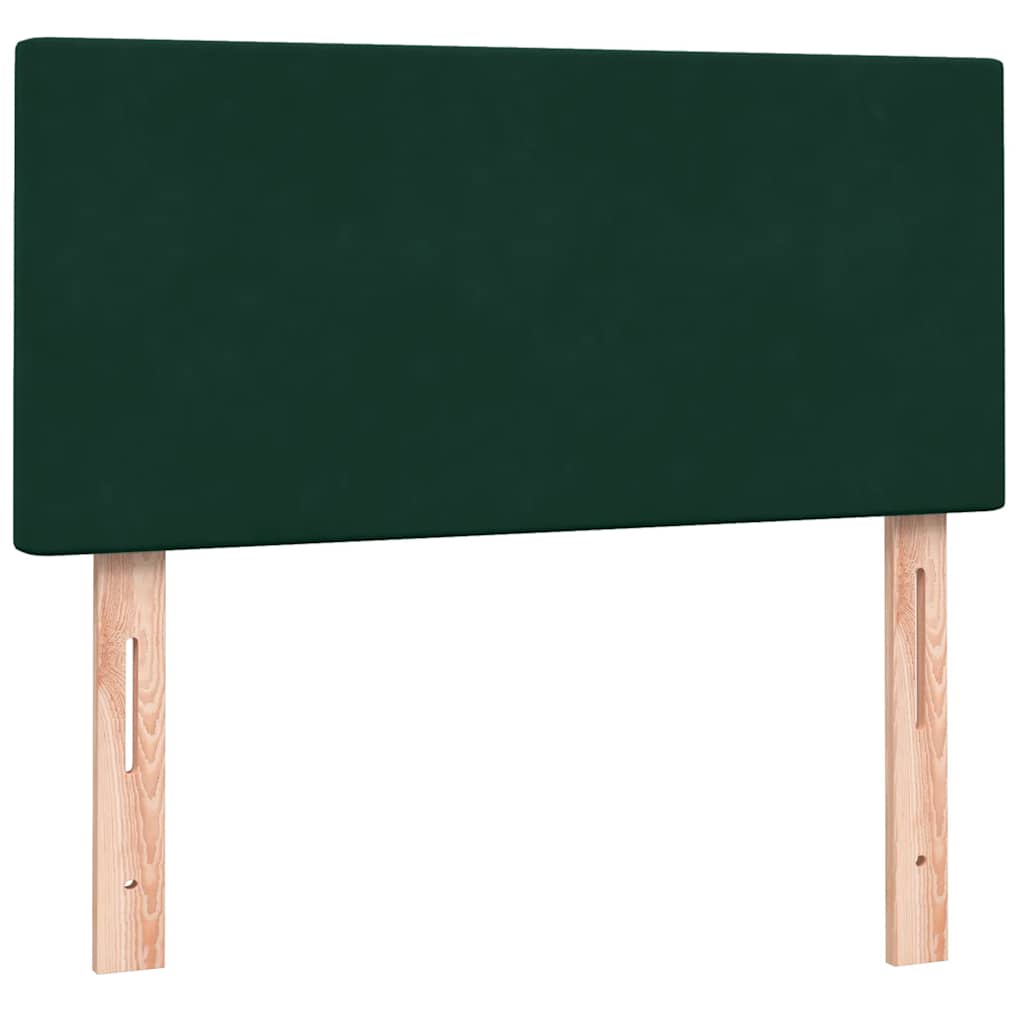 Boxspring met matras fluweel donkergroen 90x210 cm – afbeelding 7