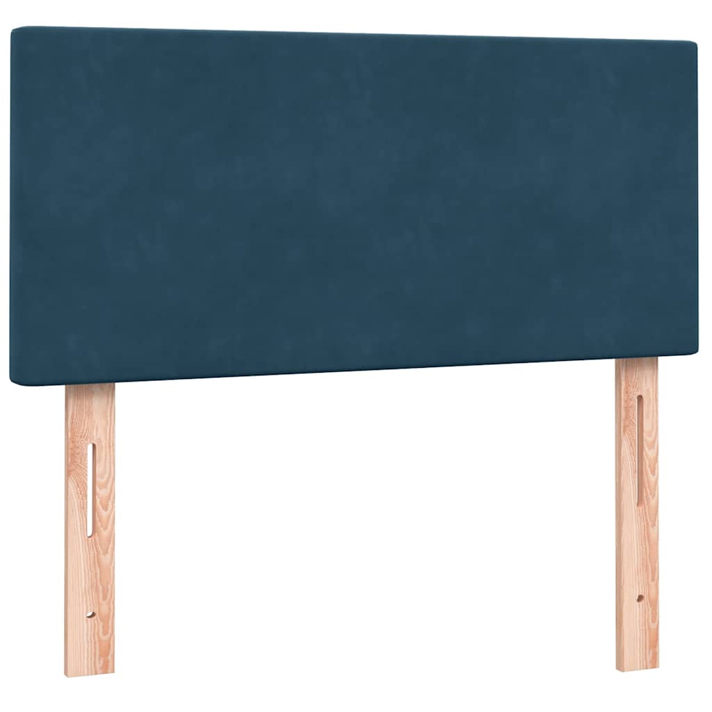 Boxspring met matras fluweel donkerblauw 90x210 cm – afbeelding 7