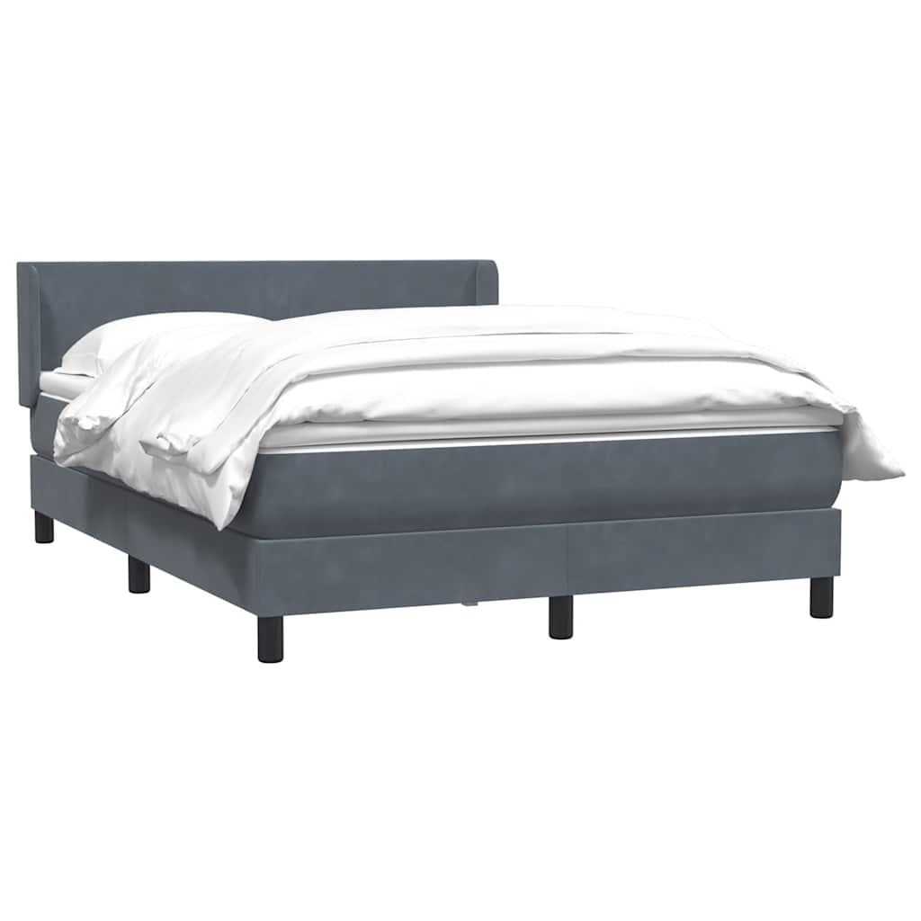 Boxspring met matras fluweel donkergrijs 140x210 cm – afbeelding 3