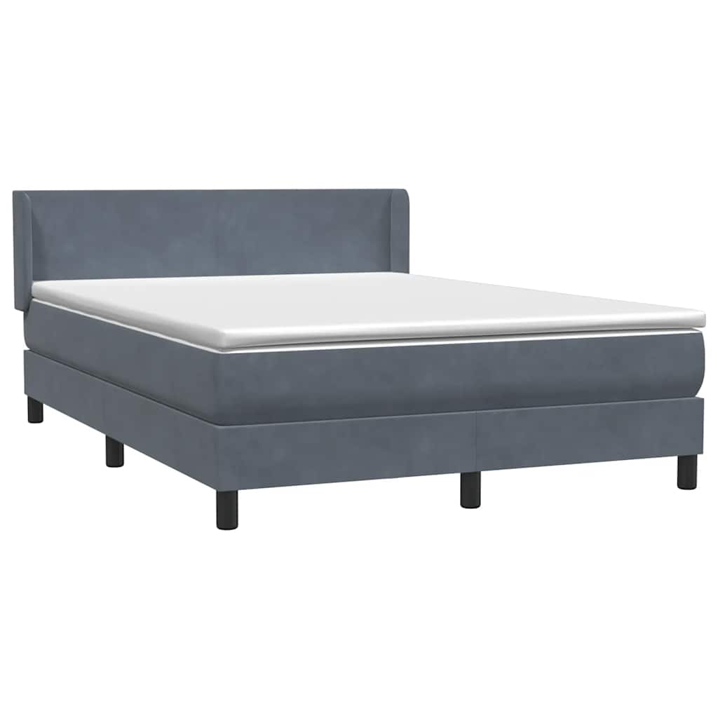 Boxspring met matras fluweel donkergrijs 140x210 cm – afbeelding 4