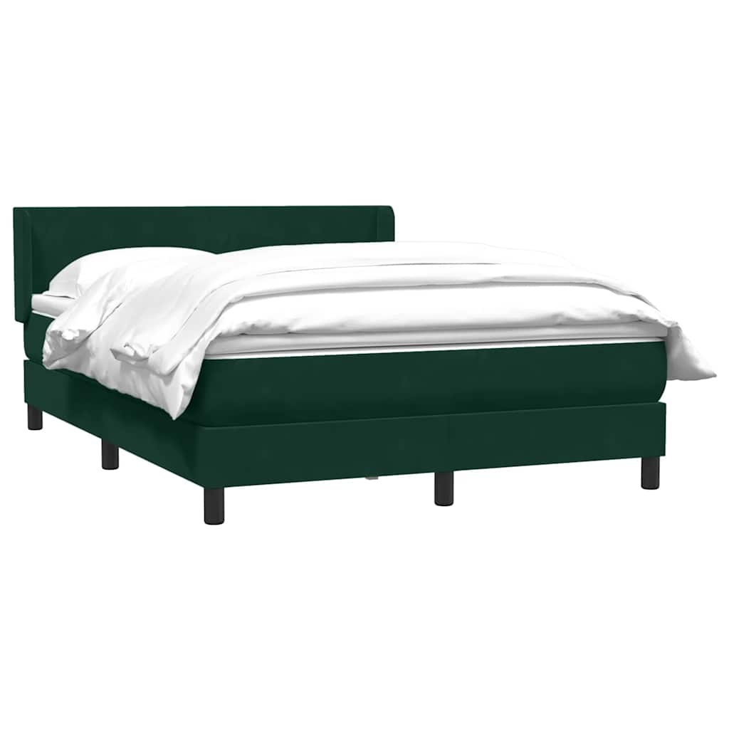 Boxspring met matras fluweel donkergroen 160x210 cm – afbeelding 3