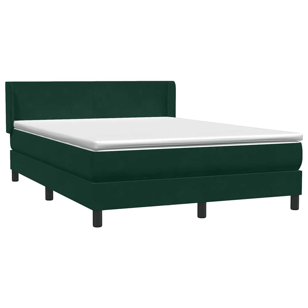 Boxspring met matras fluweel donkergroen 160x210 cm – afbeelding 4