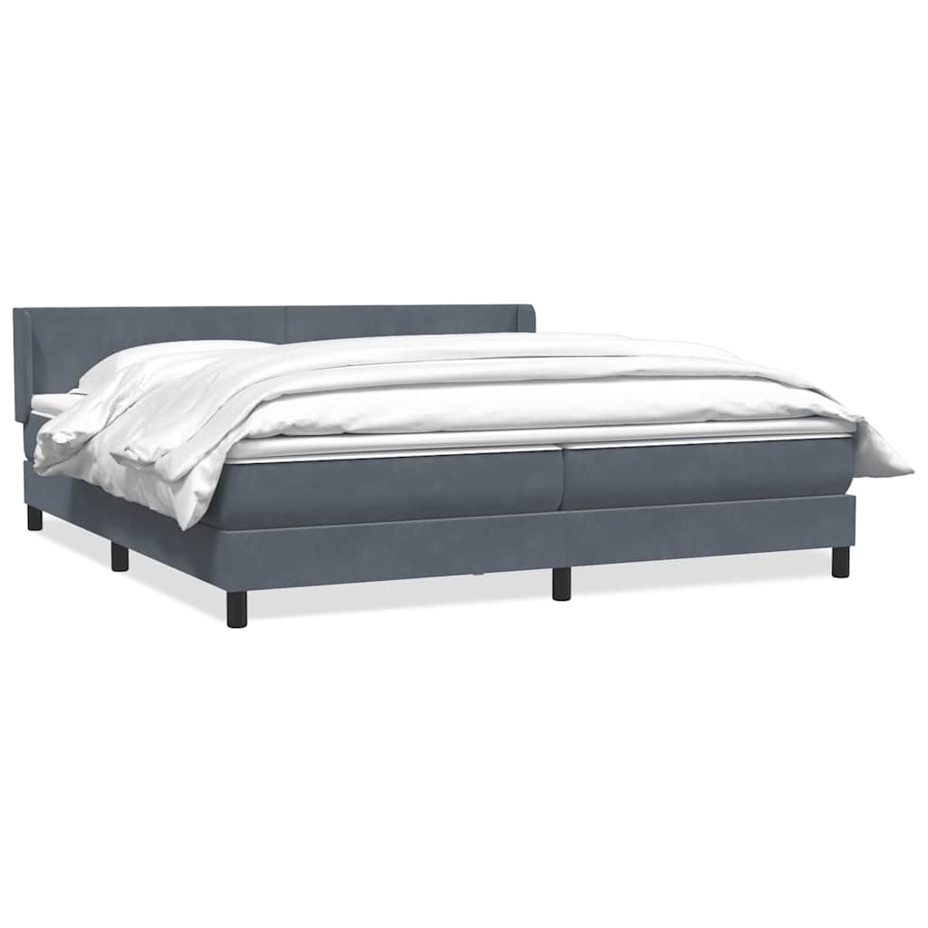 Boxspring met matras fluweel donkergrijs 200x210 cm – afbeelding 2