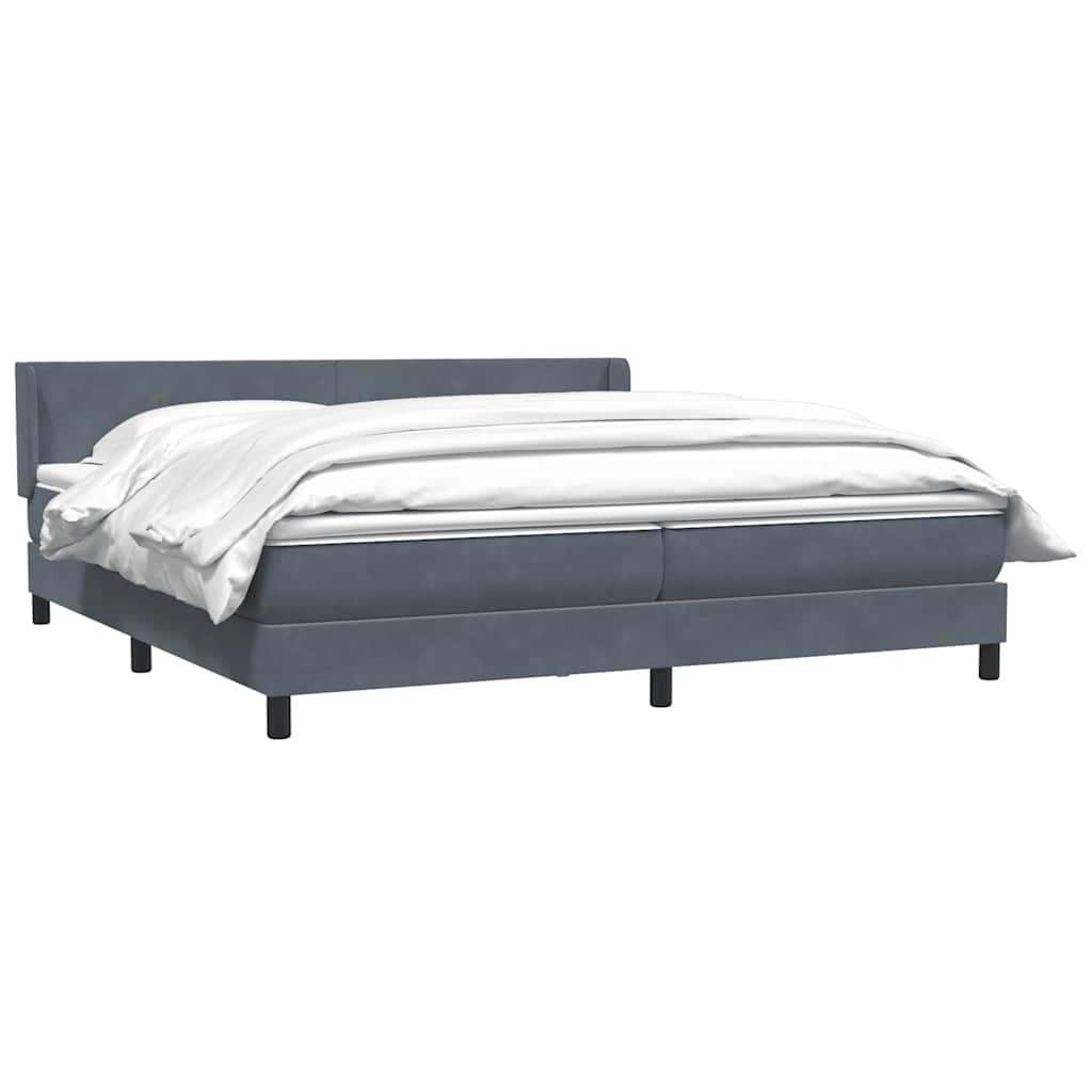 Boxspring met matras fluweel donkergrijs 200x210 cm – afbeelding 3