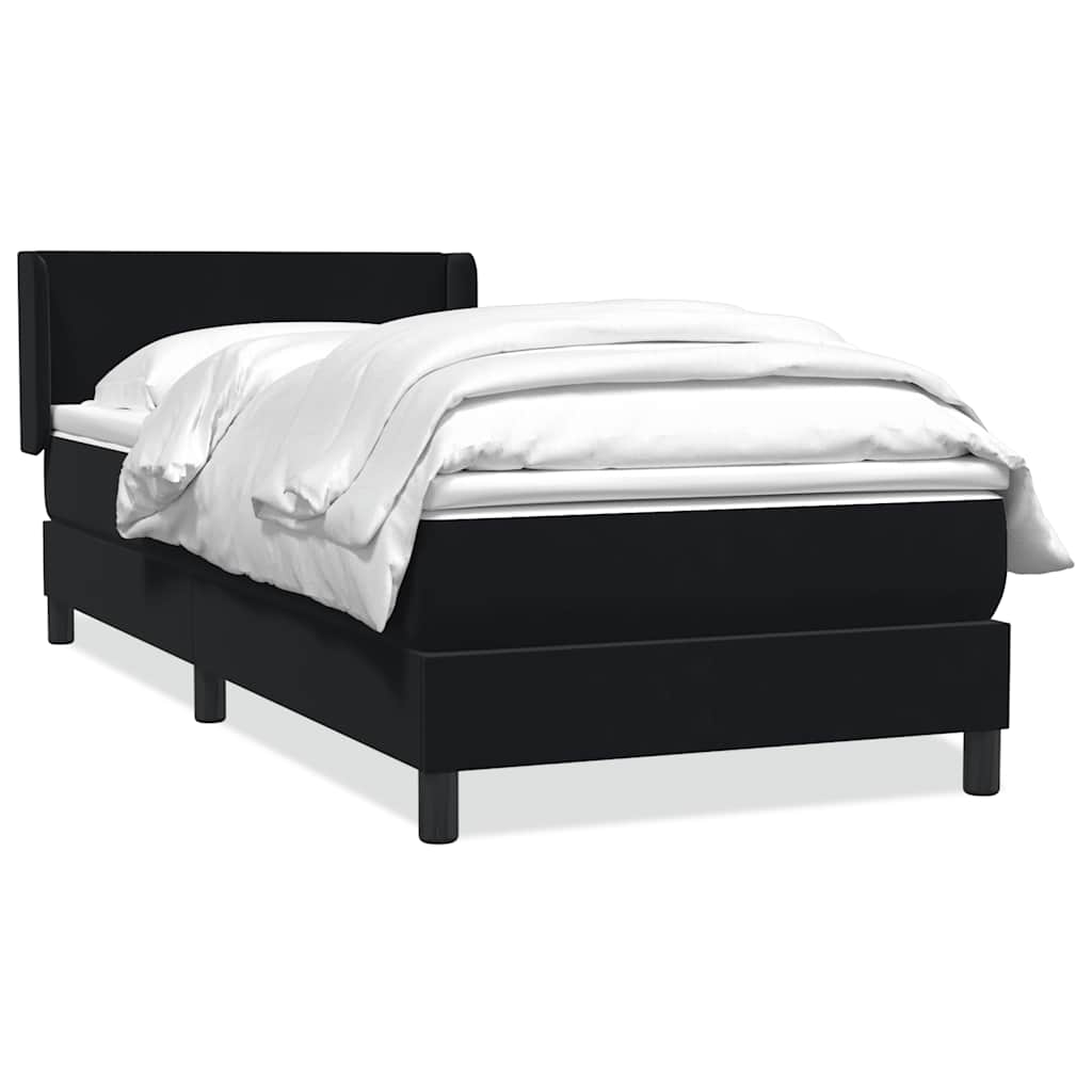 Boxspring met matras fluweel zwart 90x220 cm – afbeelding 1