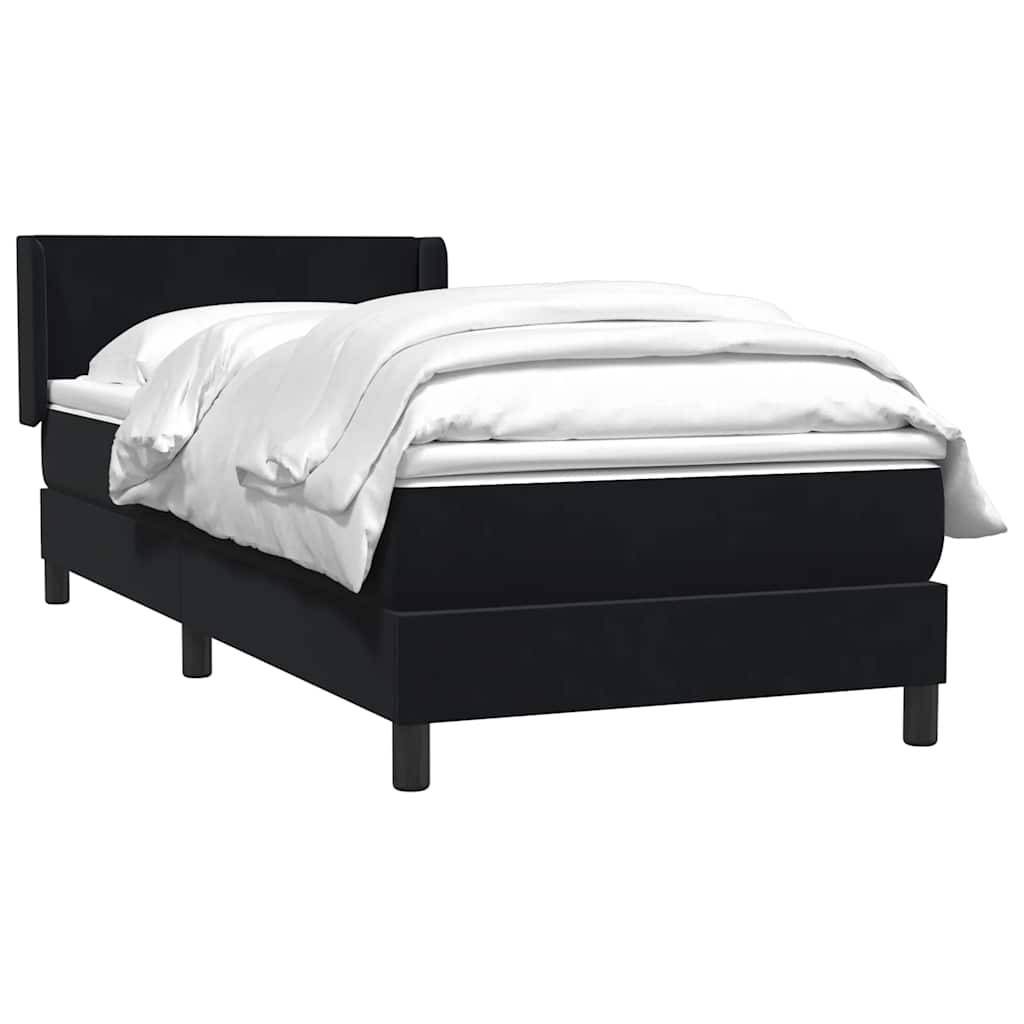 Boxspring met matras fluweel zwart 90x220 cm – afbeelding 4