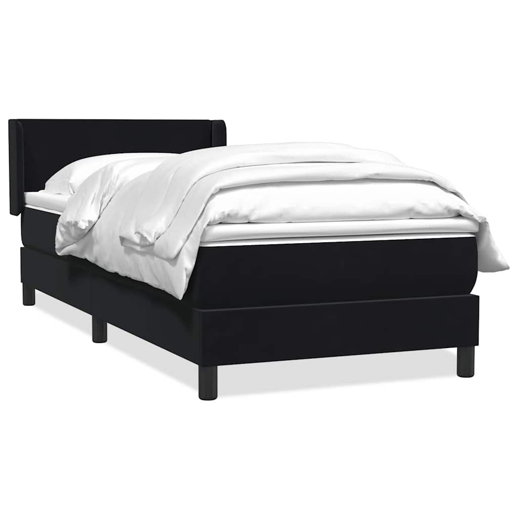 Boxspring met matras fluweel zwart 100x220 cm – afbeelding 2