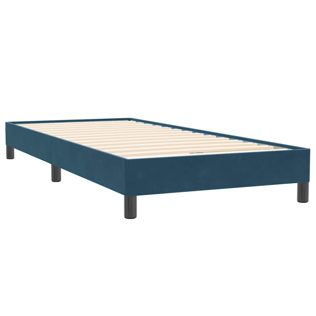 Boxspring met matras fluweel donkerblauw 100x220 cm – afbeelding 5