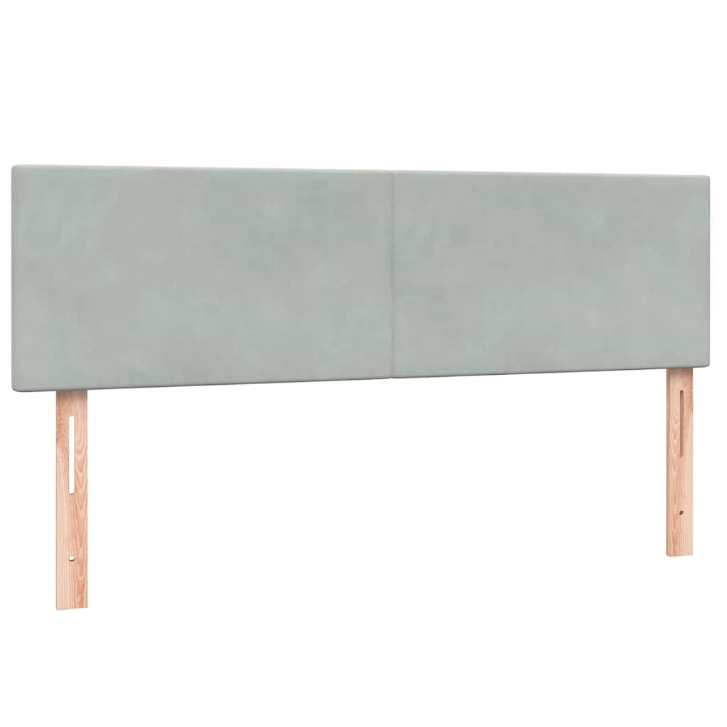 Boxspring met matras fluweel lichtgrijs 140x220 cm – afbeelding 7