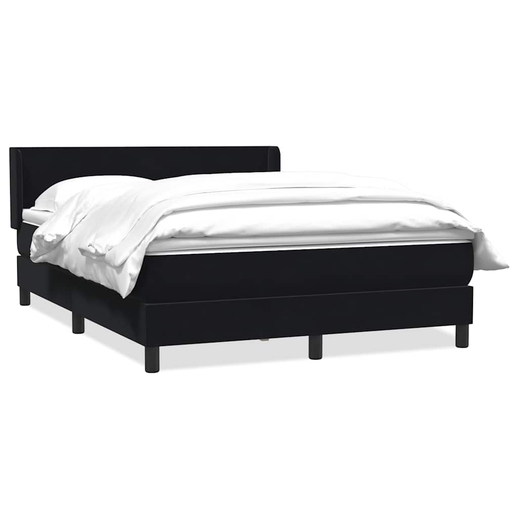 Boxspring met matras fluweel zwart 140x220 cm – afbeelding 1