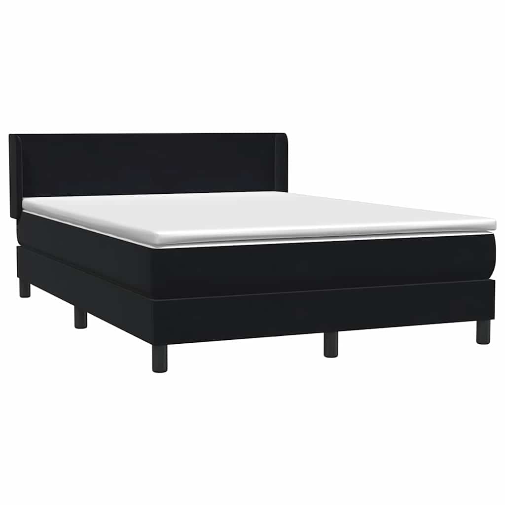 Boxspring met matras fluweel zwart 140x220 cm – afbeelding 2
