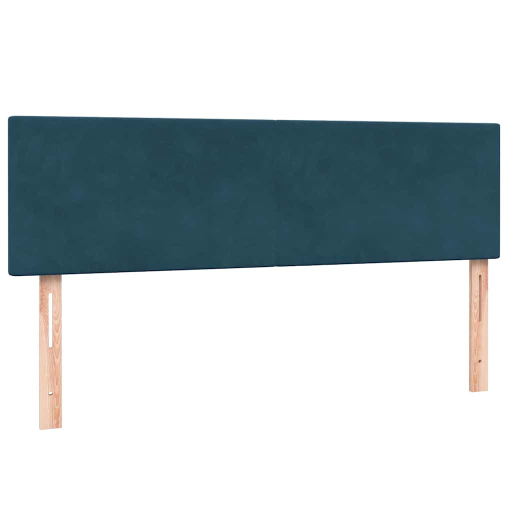 Boxspring met matras fluweel donkerblauw 140x220 cm – afbeelding 7