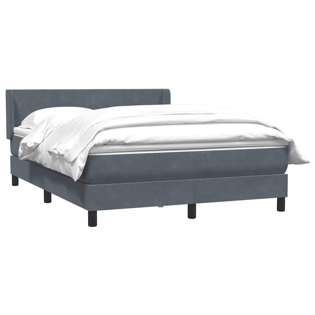 Boxspring met matras fluweel donkergrijs 160x220 cm – afbeelding 3