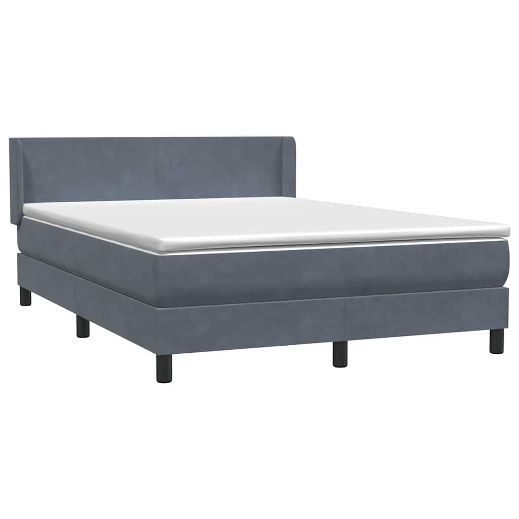 Boxspring met matras fluweel donkergrijs 160x220 cm – afbeelding 4