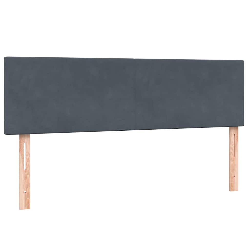 Boxspring met matras fluweel donkergrijs 160x220 cm – afbeelding 7
